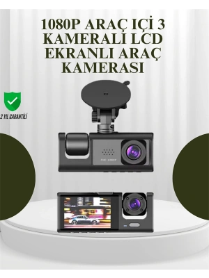 TA-01 G-Sensörlü 3lü Kayıtlı Araç Kamerası