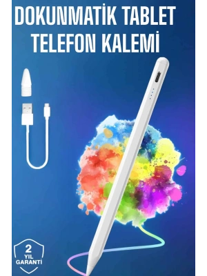 Tablet Kalemi iOS Android Windows Uyumlu Yedek Uçlu Universal Çizim Kalemi