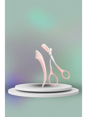 Taraklı Kaş Bıyık Makası Ve Kaş Ustura Seti Kaş Bıyık Tüy Alma Epilasyon Aleti 2li Set