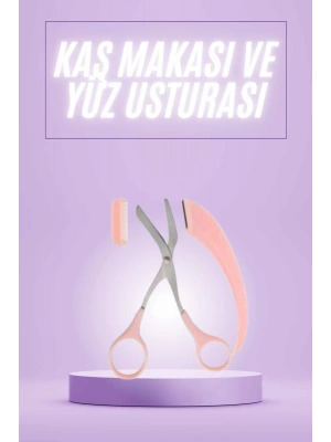 Taraklı Kaş Makası ve Ustura Seti Kaş Düzeltme Makası Kaş Bıyık Alma Aleti