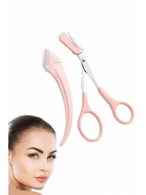 Taraklı Kaş Makası ve Ustura Seti Kaş Düzeltme Makası Kaş Bıyık Alma Aleti