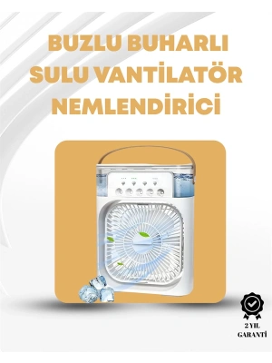 Taşınabilir 3ü 1 Arada Mini Fan | Nemlendirici + Soğutucu + Gece Lambası