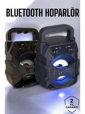 Taşınabilir Bluetooth Hoparlör Led Işıklı Uzun Pil Ömrü