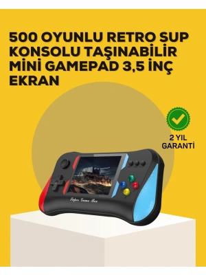 Taşınabilir El Konsolu 500 Oyunlu – Geniş Ekran ve Uzun Pil Ömrü