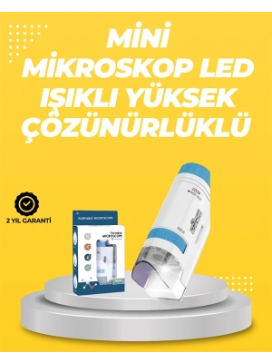 Taşınabilir LED Işıklı Cep Mikroskop – 80X–200X Büyütme