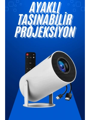 Taşınabilir Projeksiyon Ayaklı Projektör Android Uyumlu HDMI Girişli