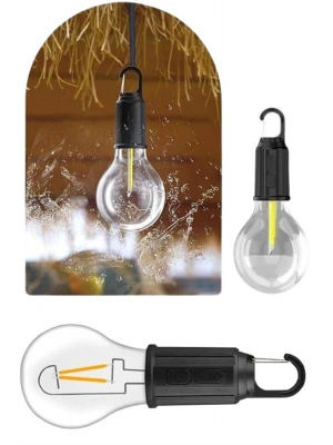 Taşınabilir Şarjlı Led Ampul Askılı Lamba Kamp Bahçe Lambası