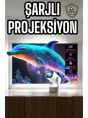 Taşınabilir Sinema Oyun Projektörü Akıllı Projeksiyon Android 11