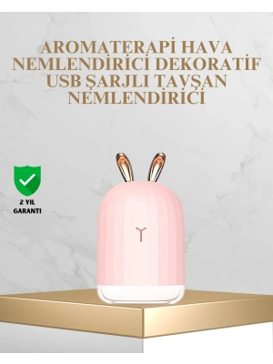 Tavşan Kulak Tasarımlı 200 ml USB Aroma Difüzör ve Hava Nemlendirici