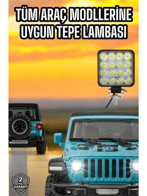 Tepe Lambası Çalışma Lambası Sis Lambası 16 Led Beyaz Led Işık