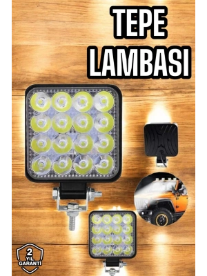 Tepe Lambası Tüm Araç Tiplerine Uygun Çalışma Lambası 16 Ledli