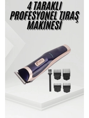 Tıraş Makinesi 4 Başlıklı Paslanmaz Çelik Bıçaklı Tüm Saç Tiplerine Uygun