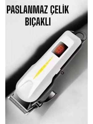 Tıraş Makinesi Profesyonel Saç Ve Sakal Kesme Milim Ayarlı Dijital Göstergeli