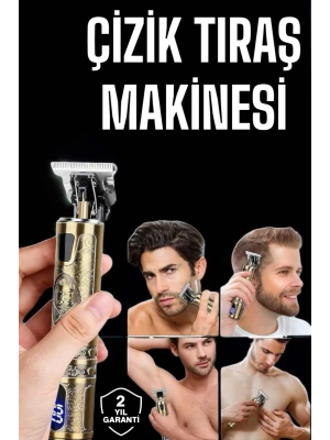 Tıraş Makinesi Şarjlı Profesyonel Saç Kesme Makinesi Gold Çizik Tıraş