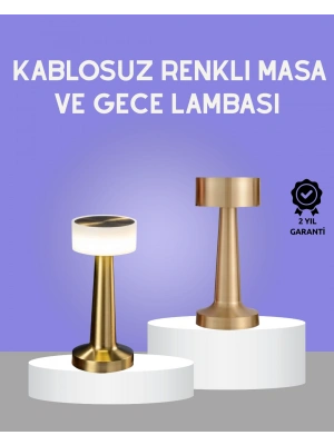 Touch Gece Lambası – Dokunmatik Kontrol, Kablosuz Kullanım, Metal Gövde