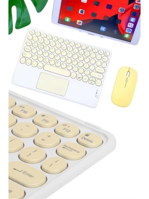Touchpad Tüm Cihazlara Uyumlu Bluetooth Klavye Touchpad Slim Kablosuz Wifi Q Klavye