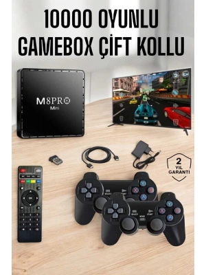 TV Box Çift Oyun Kollu 10000 Oyunlu Atari