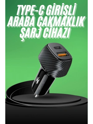 Type-C Girişli Araba Çakmaklık Şarj Cihazı 38W Oto Çakmaklık