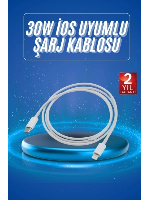 Type-C Ligtning 30W İOS Şarj Kablosu Hızlı Şarj Kablosu