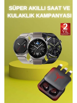 Ucuz Kaliteli Akıllı Saat ve Powerbank Bluetooth Kulaklık 5.1 Stereo ANC Özelliği