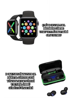 Ucuz ve Kaliteli Kulaklıklı Saat Seti Bluetooth Bağlantılı Akıllı Saat ve Kulaklık