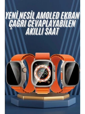 Ultra Max Kordon Kilitli Akıllı Saat Amoled Ekran Titreşimli Çağrı Cevaplayabilen