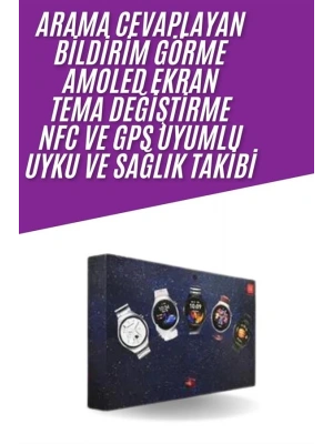 Unısex Yuvarlak Ekranlı 7 Kordonlu Akıllı Saat GPS Destekli Çoklu Kordon Seçeneği