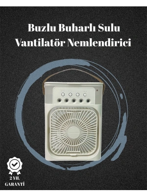 USB Bağlantılı 3ü 1 Arada Nemlendirici Mini Klima Fan | 7 Renk Işıklı