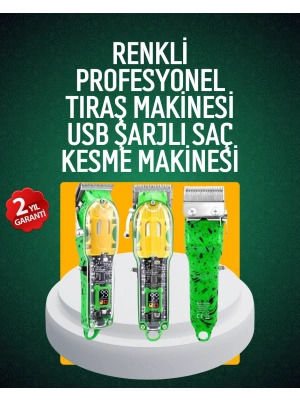 USB Şarjlı Şeffaf Gövdeli Saç Kesme Cihazı