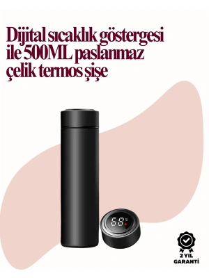 Uzun Süre Isı Koruma Sağlayan Dijital Göstergeli Termos