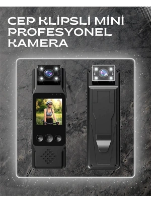 WiFi Destekli Mini Kamera – 180° Dönebilen Lens, 1080P Video, TFT Ekranlı