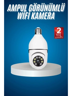 Wifi Güvenlik Kamerası Çift kameralı Ampule Takılabilir Sensörlü