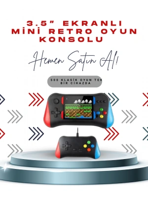 X7M Vintage 3.5 İnç 500’ü 1 Arada Klasik Oyun Konsolu