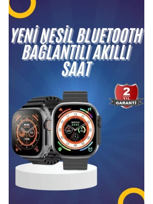 Yeni Model Akıllı Saat Ultra Smart Watch Gümüş Kasa 45mm Titreşim