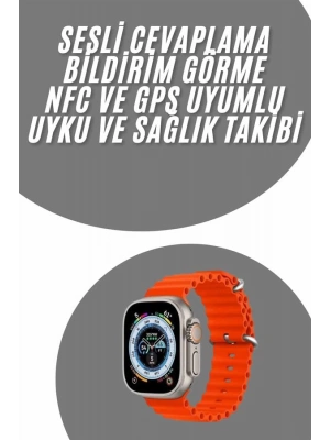 yeni nesil Akıllı Saat Android ve İOS Uyumlu 49 MM NFC Özelliği GPS Takibi