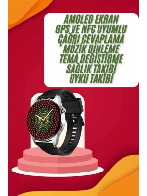 Yeni Nesil Akıllı Saat Çift Kordonlu 1.5 Inç Yuvarlak Ekran GPS ve NFC Uyumlu