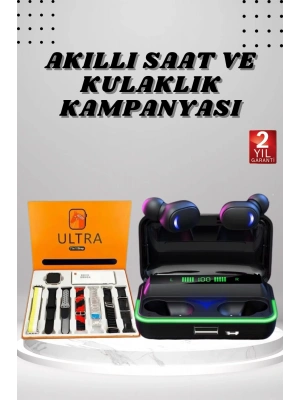 Yeni Nesil Akıllı Saat ve Bluetooth Kulaklık Kampanyası Android Ve İOS Uyumlu Uyku ve Sağlık Takibi