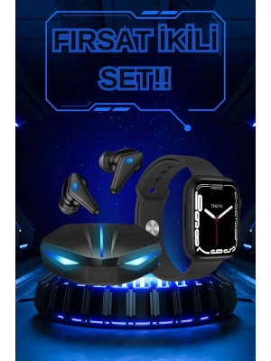 Yeni Nesil Akıllı Saat ve Kablosuz Kulaklık Kampanyası İkili Set Bluetooth Bağlantılı
