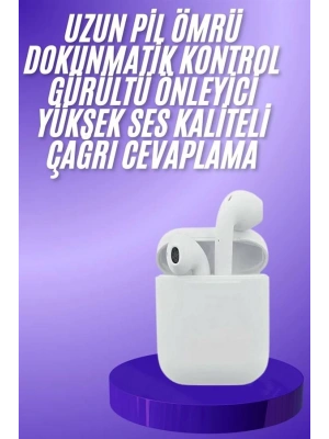 Yeni Nesil Beyaz TWS Bluetooth Kulaklık Android ve İOS Uyumlu Kablosuz Kulaklık