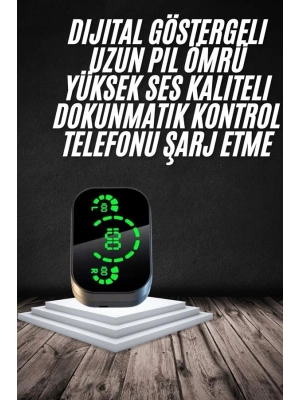 Yeni Nesil Bluetooth Kulaklık Çağrı Cevaplayabilen Dijital Göstergeli Powerbankli