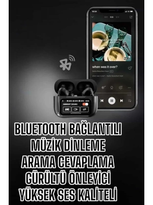 Yeni Nesil Bluetooth Kulaklık Ekranlı Yüksek Ses Kaliteli Uzun Şarj Süreli