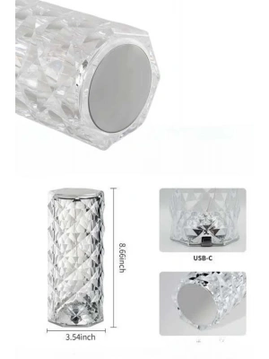Yeni Nesil Modern Kristal Masa ve Gece Lambası Dokunmatik Renk Değiştirebilen