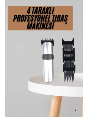 Yeni Nesil Profesyonel Şarjlı Saç Sakal Tıraş Makinesi Ayarlanabilir 4 Taraklı