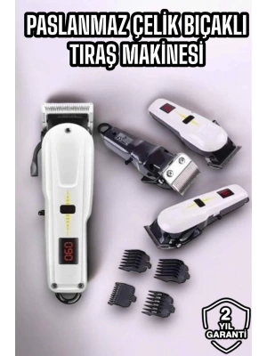 Yeni Nesil Tıraş Makinesi Uzun Şarjlı Paslanmaz Çelik Bıçaklı
