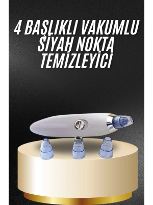 Yeni Nesil Vakumlu Pilli Siyah Nokta ve Yüz Temizleme Cihazı 4 Başlıklı