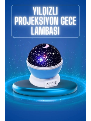 Yıldızlı Gece Lambası Mor Projeksiyon Görünümlü Masa Lambası Renk Değiştirebilen