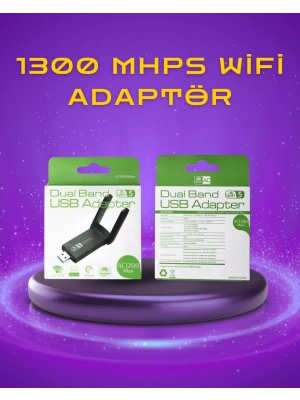 Yüksek Hızlı 1200 Mbps Çift Bant USB WiFi Adaptör – Güçlü Sinyal, Geniş Uyumluluk