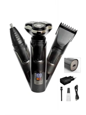 Yüksek Performanslı 3 Başlıklı Profesyonel Şarjlı Islak ve Kuru Kullanıma Uygun