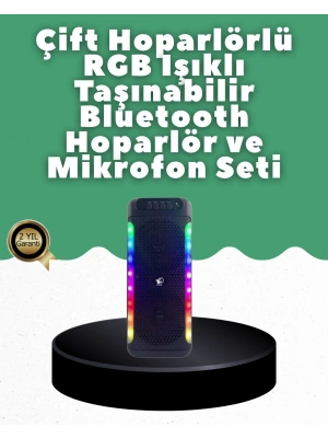 Yüksek Ses Güçlü Kablosuz Hoparlör  Karaoke Mikrofonlu