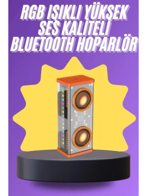 Yüksek Ses Kaliteli Kablosuz 5.0 Bluetooth Hoparlör RGB Işıklı